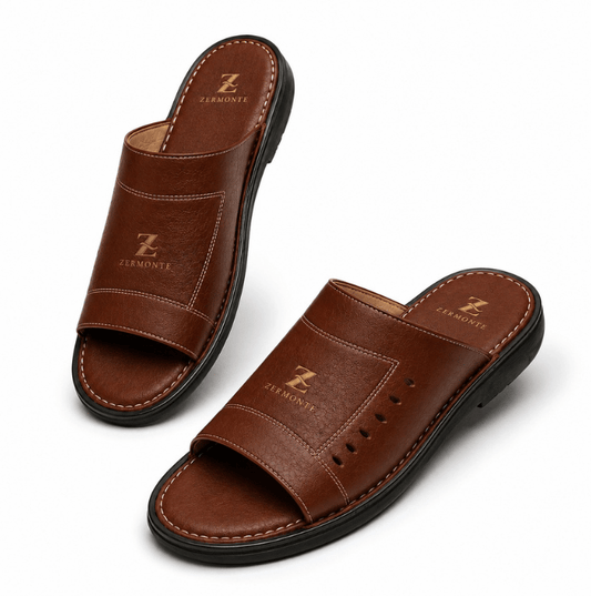 Men's Leather Slippers | Original Handmade Peshawari Style Zermonte