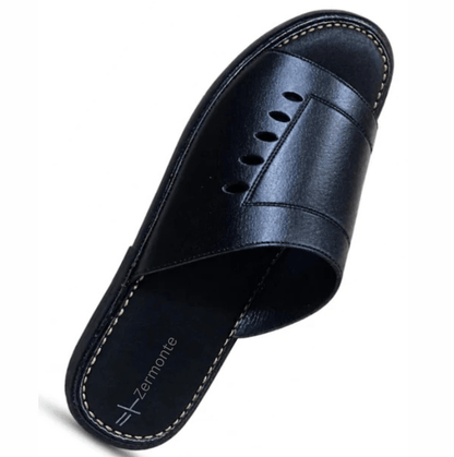 ZERMONTE original leather black Peshawari slippers – side view
