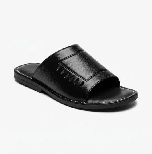 ZERMONTE black mens leather slipper